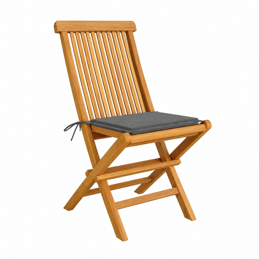 Lot de 8 chaises de jardin gris en teck
