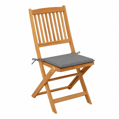 Ensemble de 6 chaises de jardin pliables avec coussins en bois d'acacia