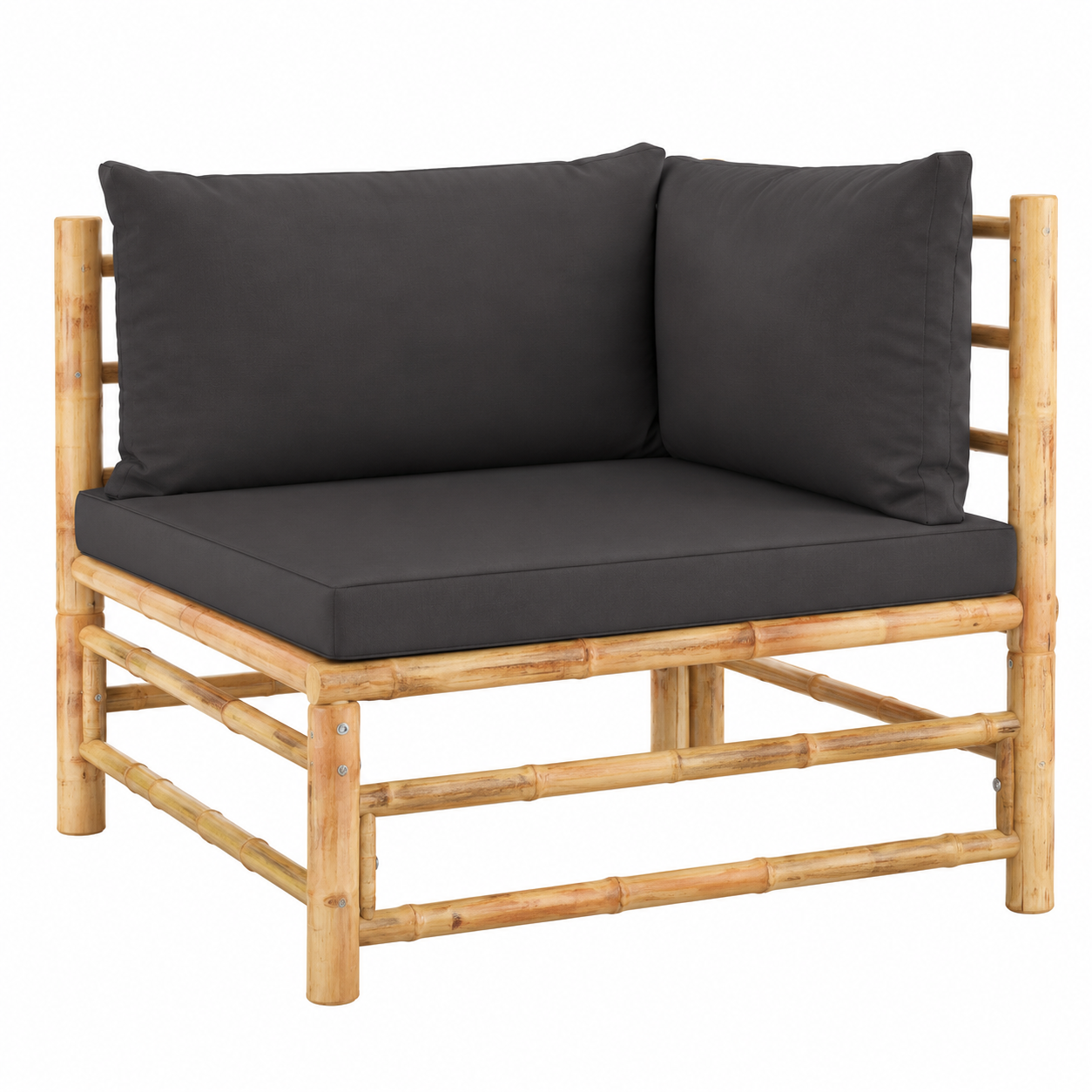 Ensemble de meubles de jardin 4 pièces avec coussins gris foncé