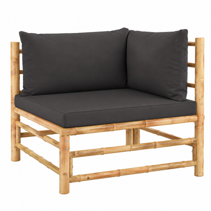 Ensemble de meubles de jardin 4 pièces avec coussins gris foncé