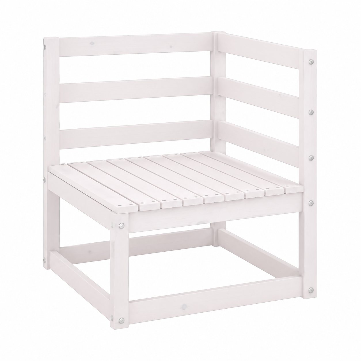 Ensemble de 2 canapés de jardin avec coussins en bois blanc
