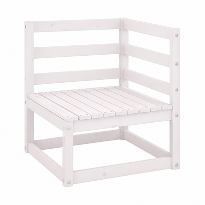 Ensemble de 2 canapés de jardin avec coussins en bois blanc