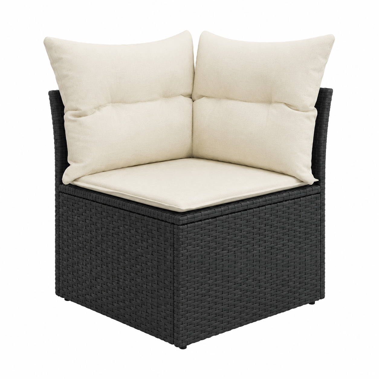 Ensemble de mobilier extérieur 8 pièces avec coussins noirs