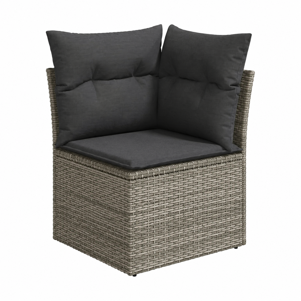 Ensemble de meubles de jardin 13 pièces avec coussins gris en résine