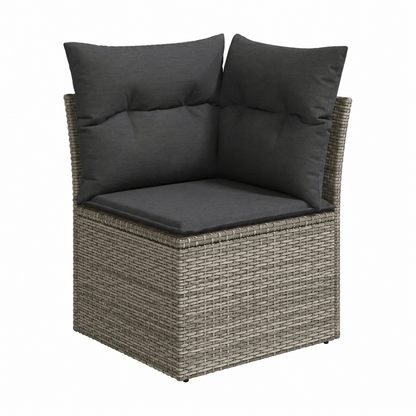 Ensemble de meubles de jardin 13 pièces avec coussins gris en résine