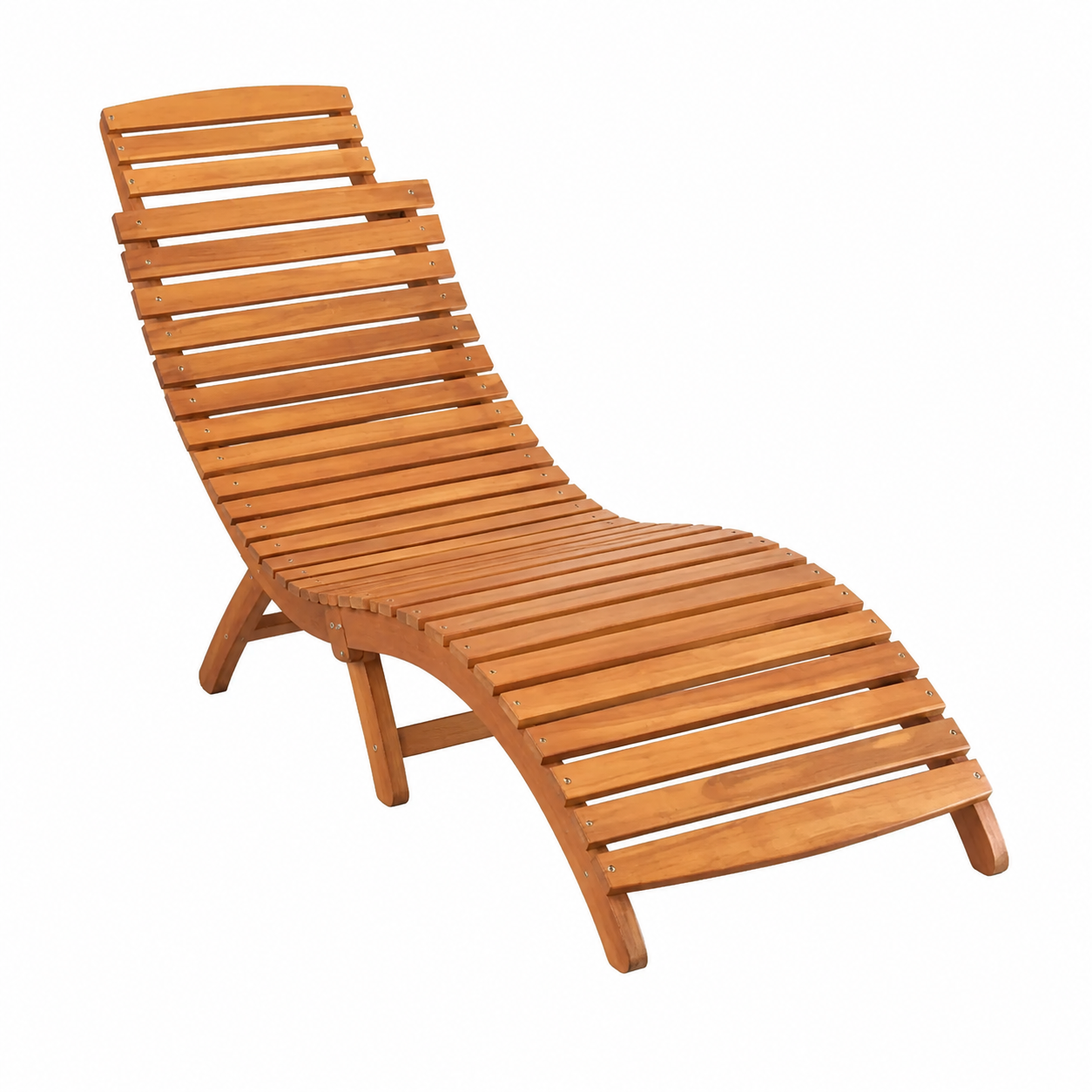Chaise longue de jardin avec coussin en bois d'acacia