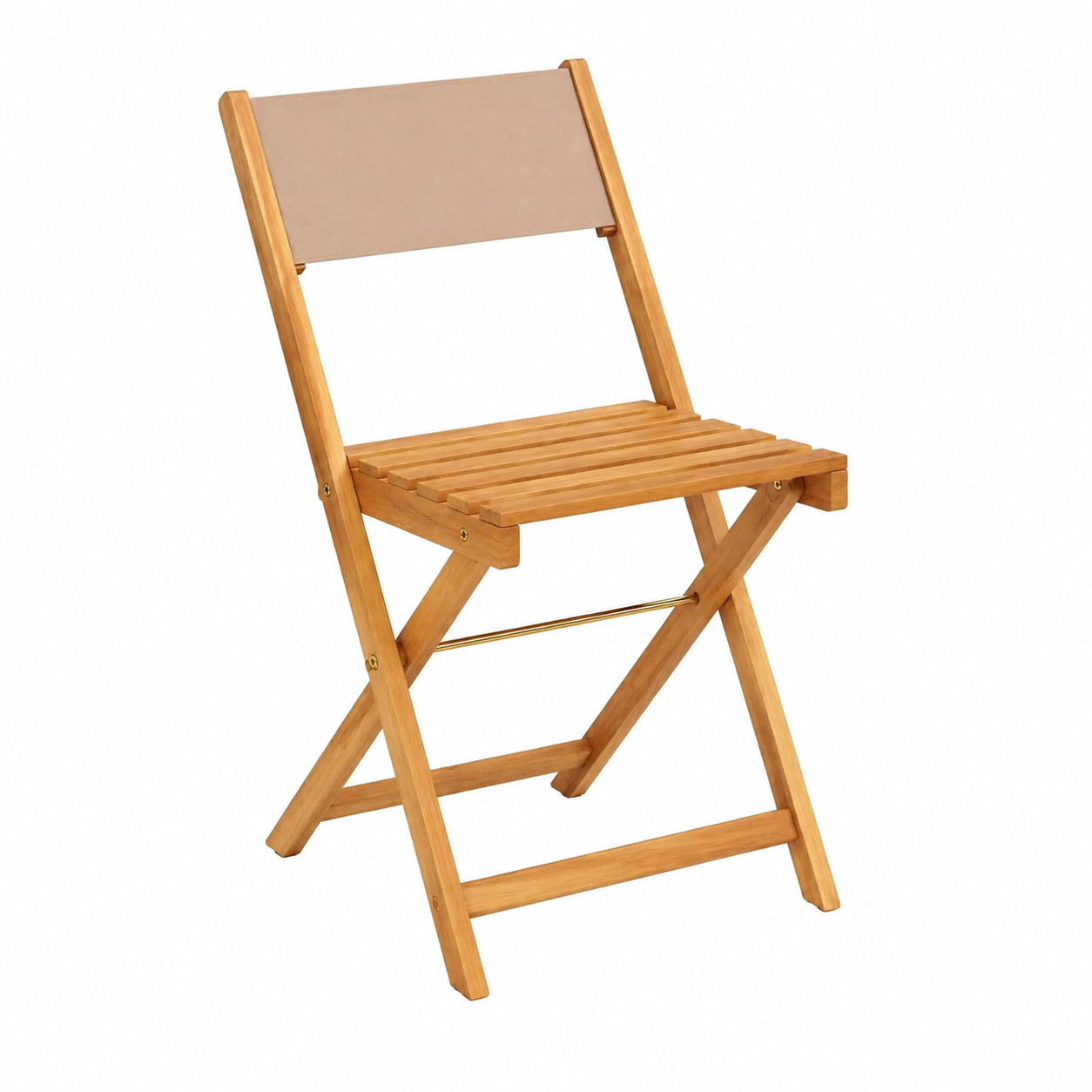 Ensemble de bistro 3 pièces en tissu taupe et bois massif