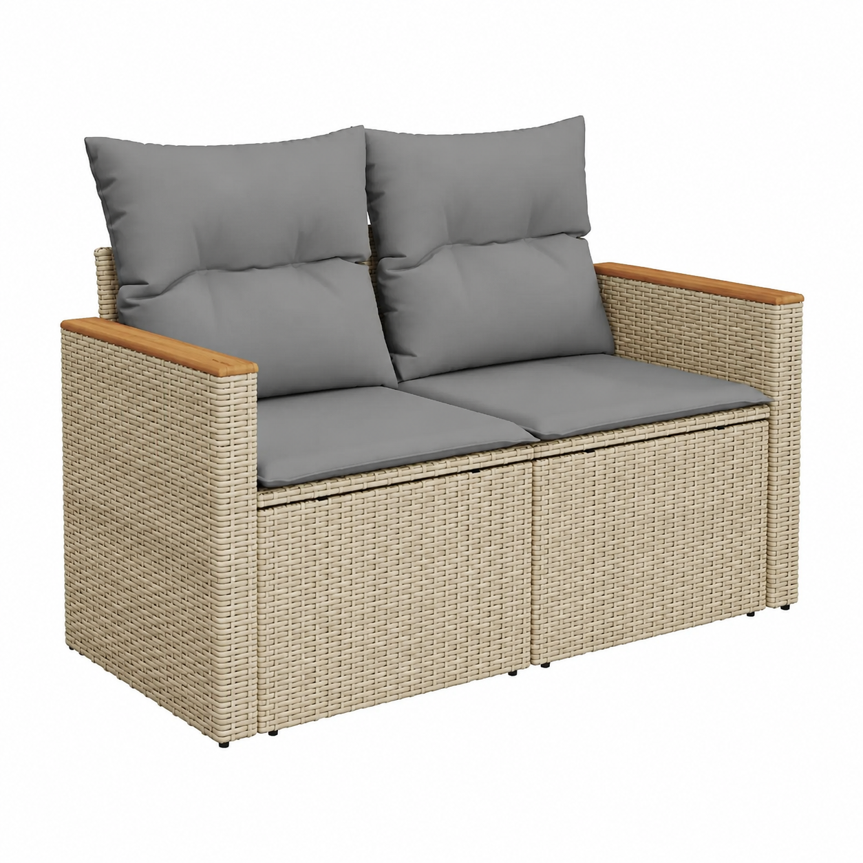 Ensemble de mobilier d'extérieur 13 pièces en résine tressée beige