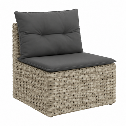 Ensemble de mobilier de jardin 8 pièces avec coussins gris clair