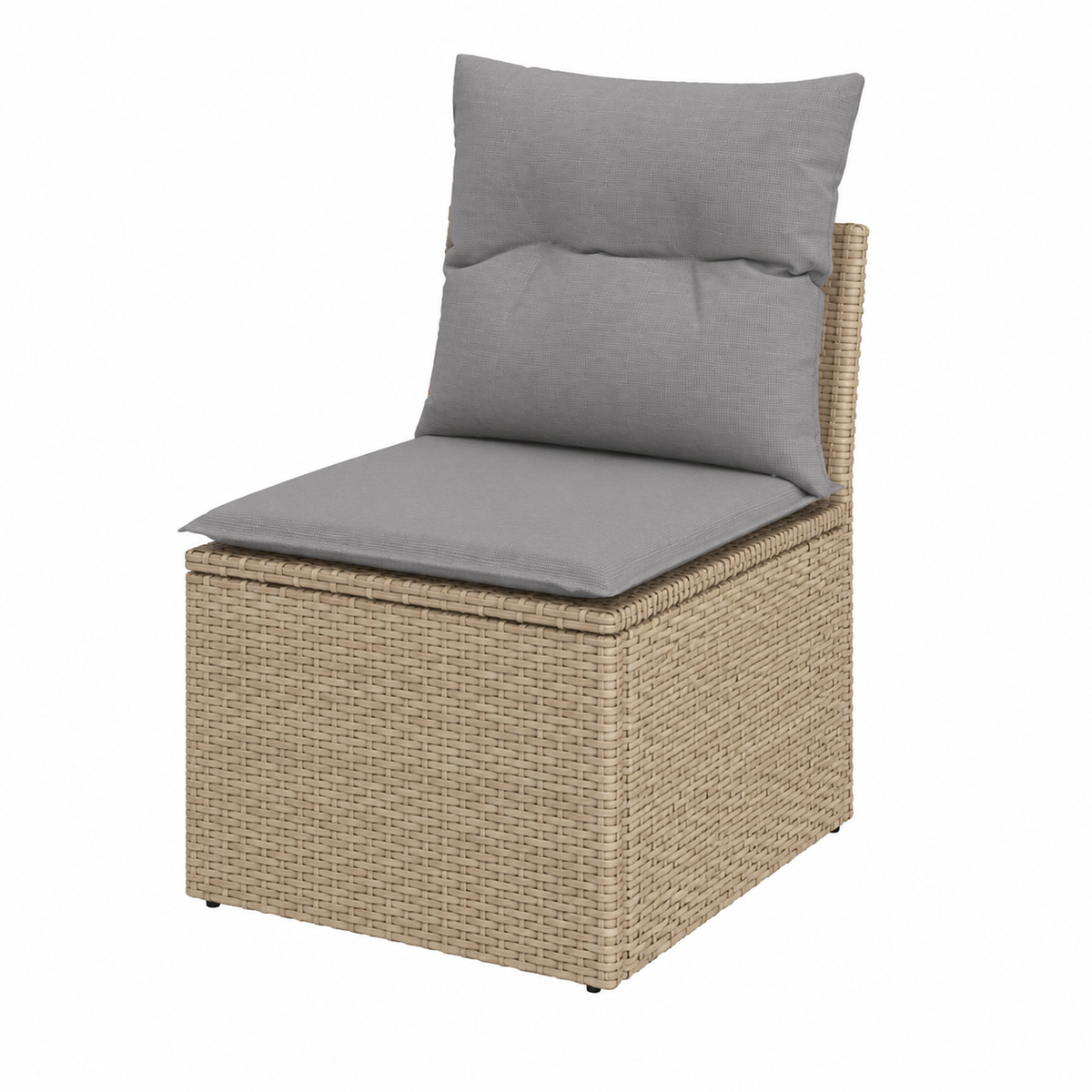 Ensemble d'extérieur 7 pièces avec coussins en résine tressée beige
