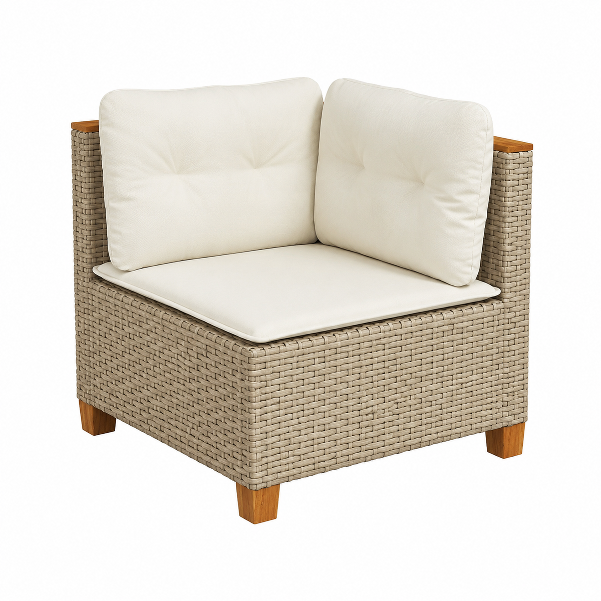 Ensemble de mobilier de jardin 7 pièces avec coussins beiges