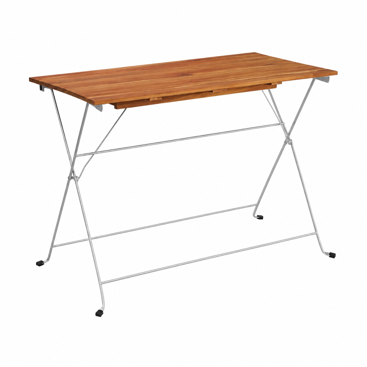 Table de jardin pliante en bois et acier 100x54x71cm