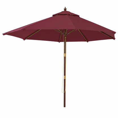 Grand parasol de jardin rouge bordeaux réglable