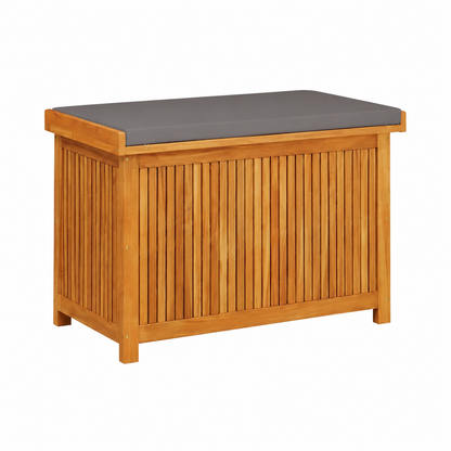 Coffre de rangement extérieur en acacia 90x50x60,5 cm