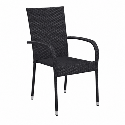 Mobilier de jardin élégant 3 pièces noir