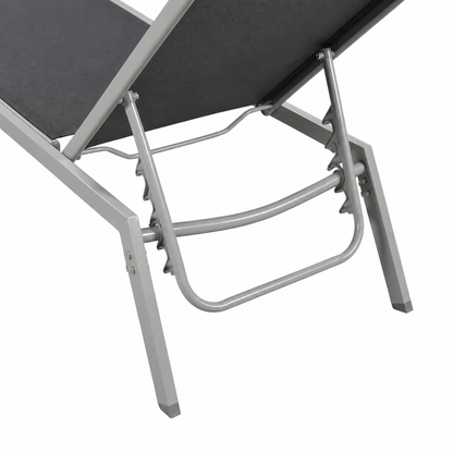 Ensemble Transat Inclinable avec Table Noir