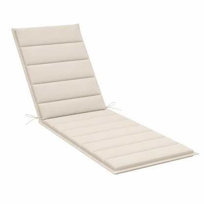 Chaise longue en bois de pin avec coussin crème