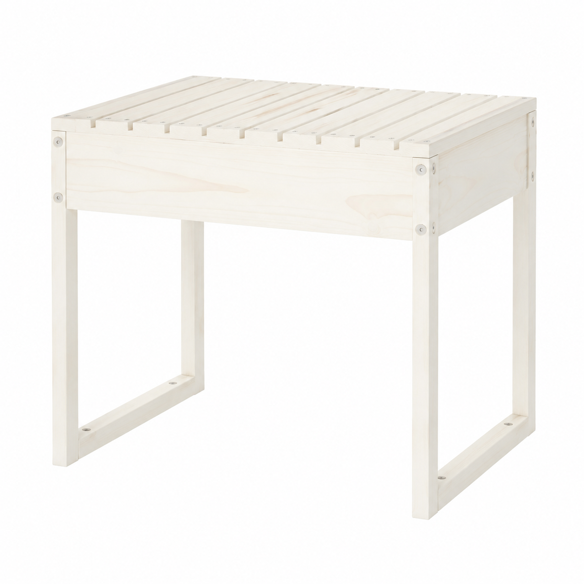 Banc de jardin en bois massif blanc 110x38x45 cm