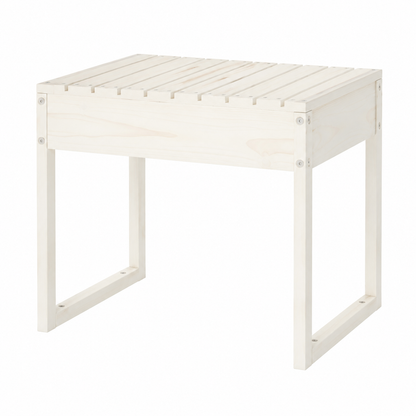 Banc de jardin en bois massif blanc 110x38x45 cm