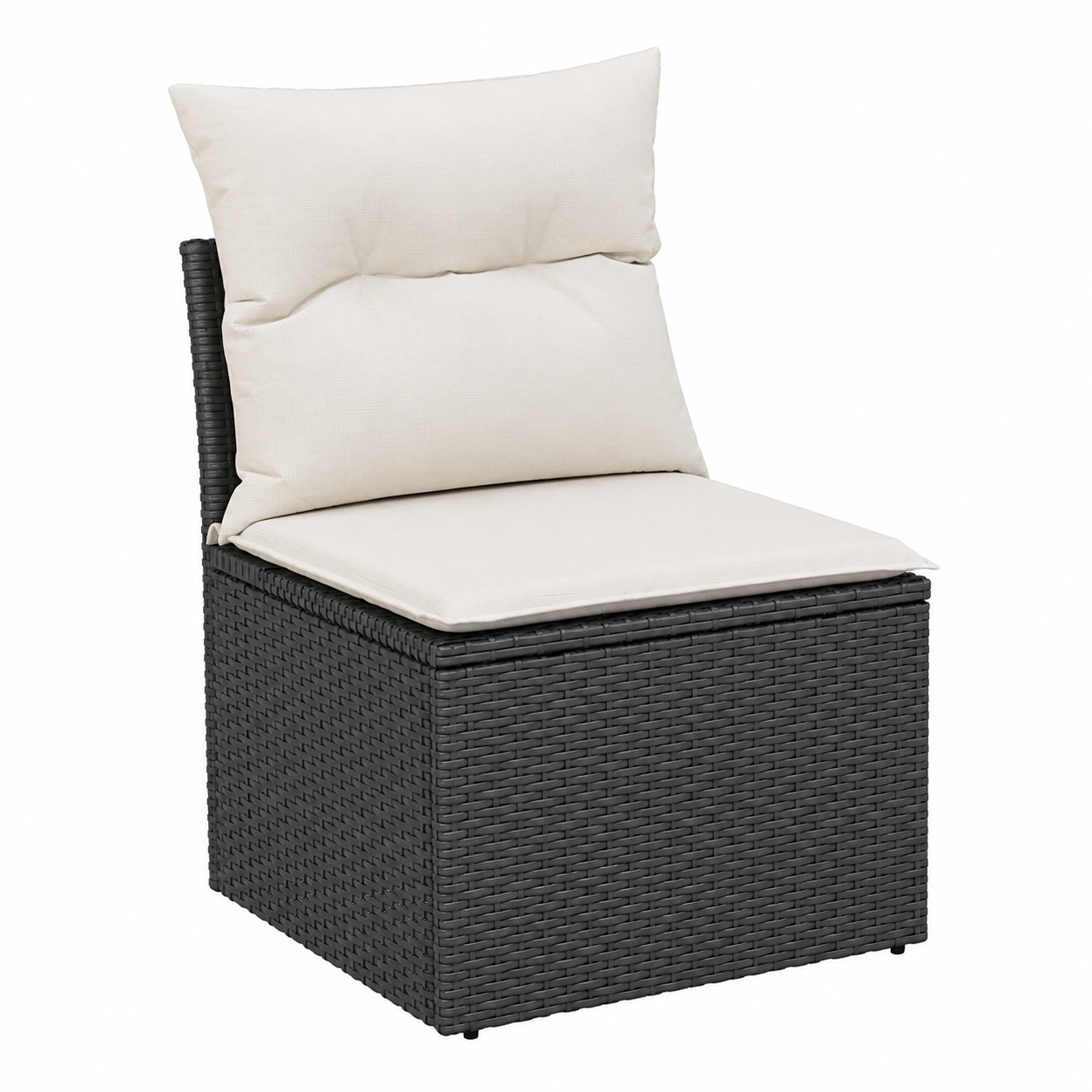 Ensemble de mobilier extérieur 8 pièces avec coussins noirs