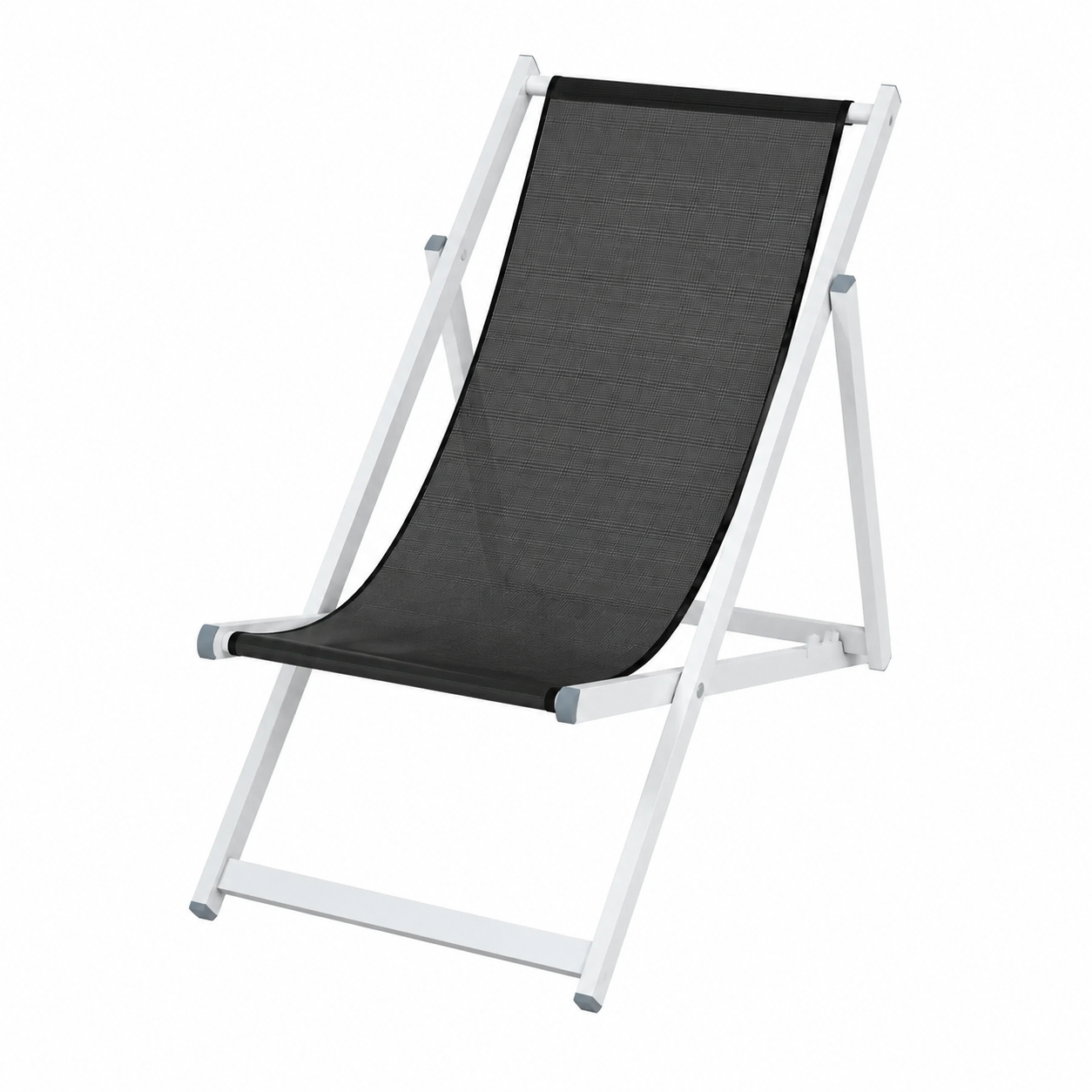 Ensemble de 2 Chaises de Plage Pliantes en Aluminium Noir