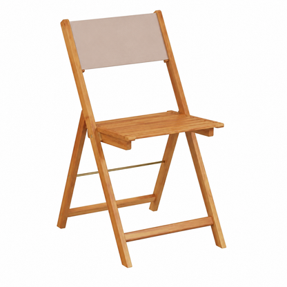 Ensemble de bistro 3 pièces en tissu taupe et bois massif