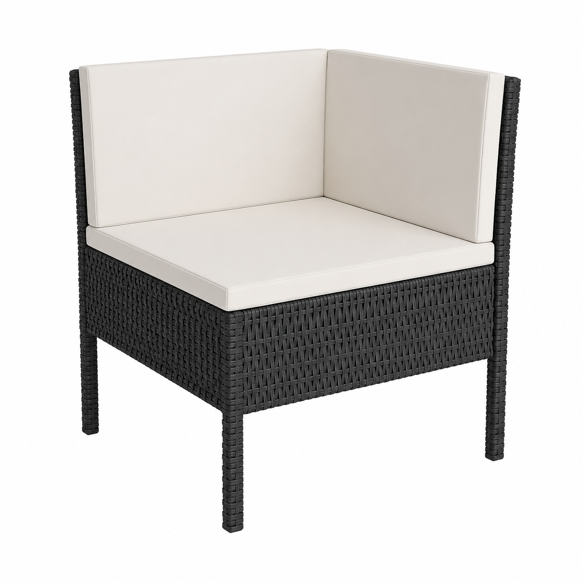 Ensemble de mobilier de jardin 6 pièces avec coussins en résine tressée