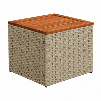 Ensemble de mobilier d'extérieur 13 pièces en résine tressée beige