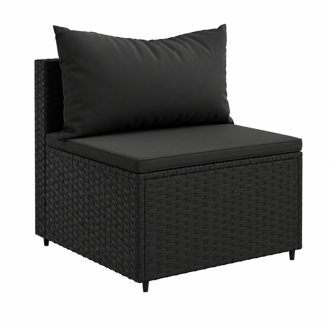 Ensemble de mobilier de jardin 8 pièces avec coussins noirs en résine tressée
