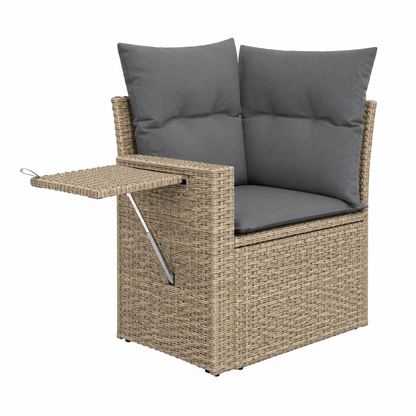 Ensemble de mobilier de jardin 8 pièces avec coussins gris clair