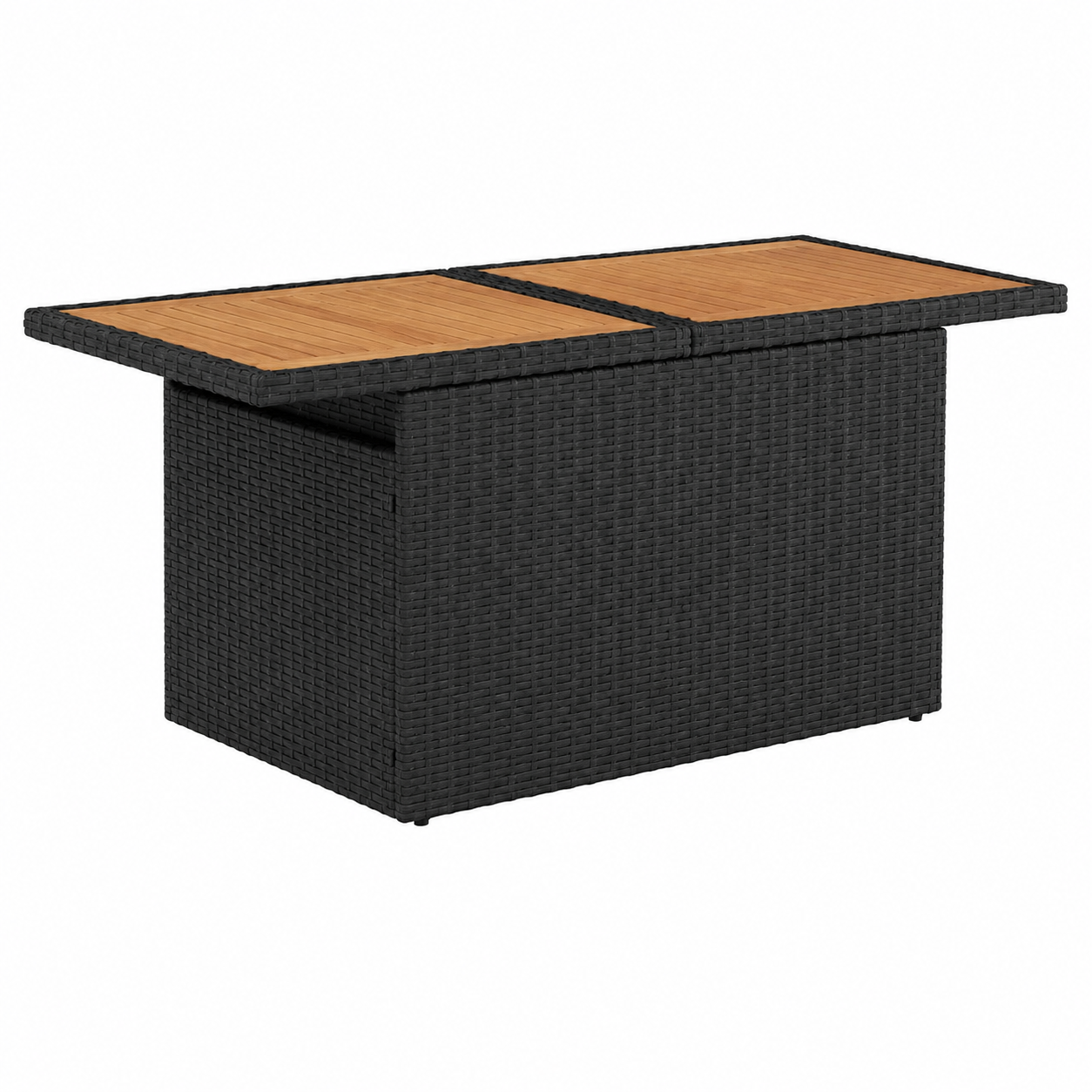 Ensemble de mobilier de jardin en résine tressée avec coussins noirs