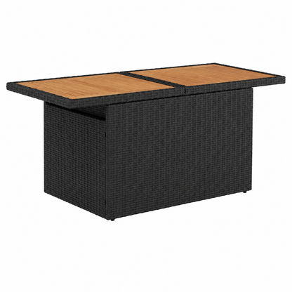 Ensemble de mobilier de jardin en résine tressée avec coussins noirs