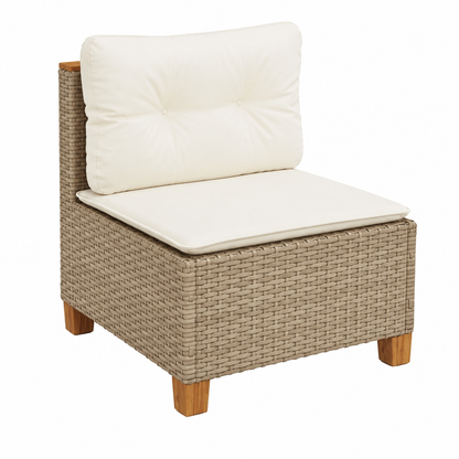 Ensemble de mobilier de jardin 7 pièces avec coussins beiges