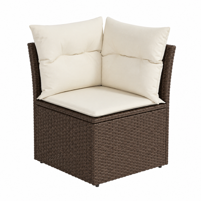 Ensemble mobilier d'extérieur 12 pièces marron en résine