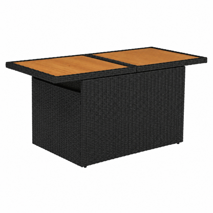 Ensemble de mobilier extérieur 8 pièces avec coussins noirs en résine