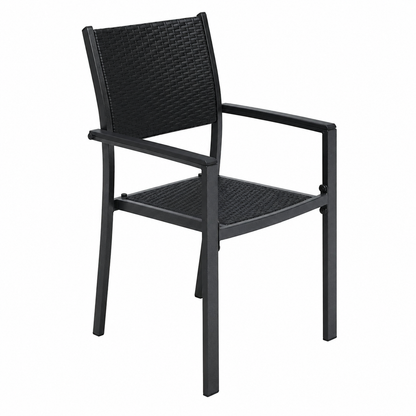 Ensemble de jardin noir 5 pièces pour repas