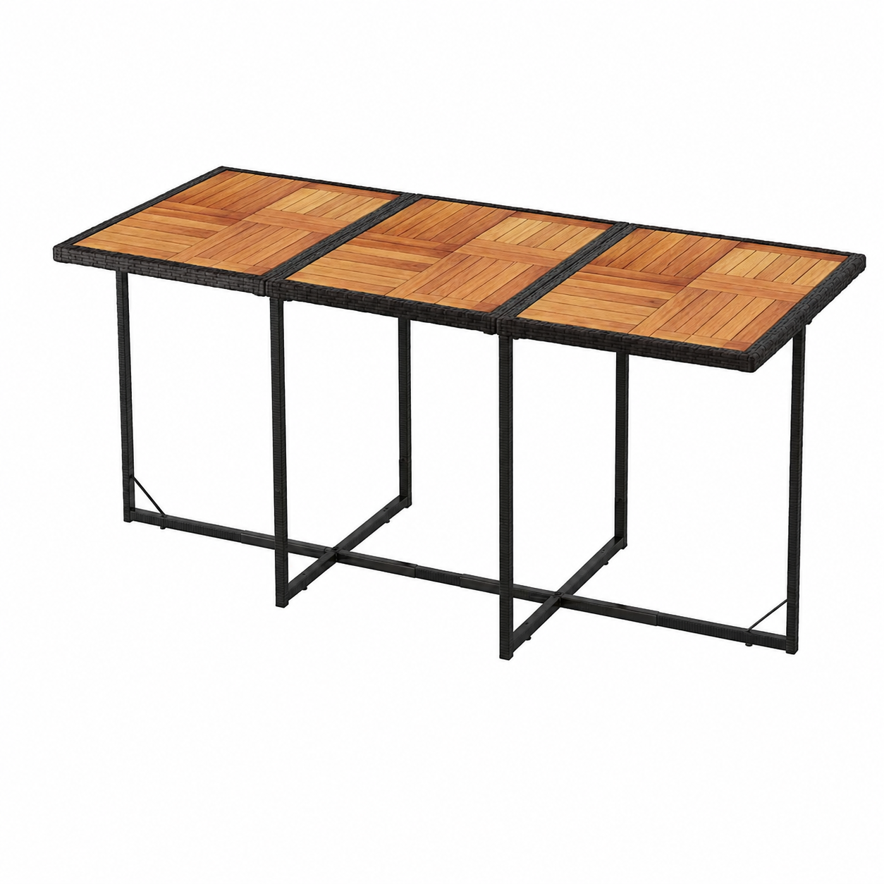 Ensemble de jardin avec coussins 7 pièces en résine tressée noire