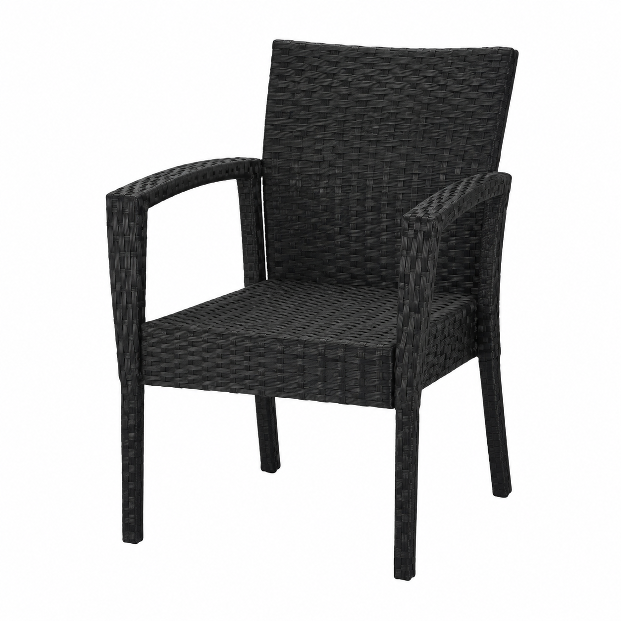 Mobilier de jardin élégant 3 pièces noir