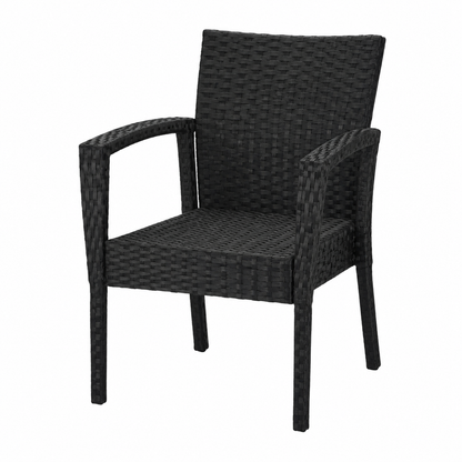 Mobilier de jardin élégant 3 pièces noir