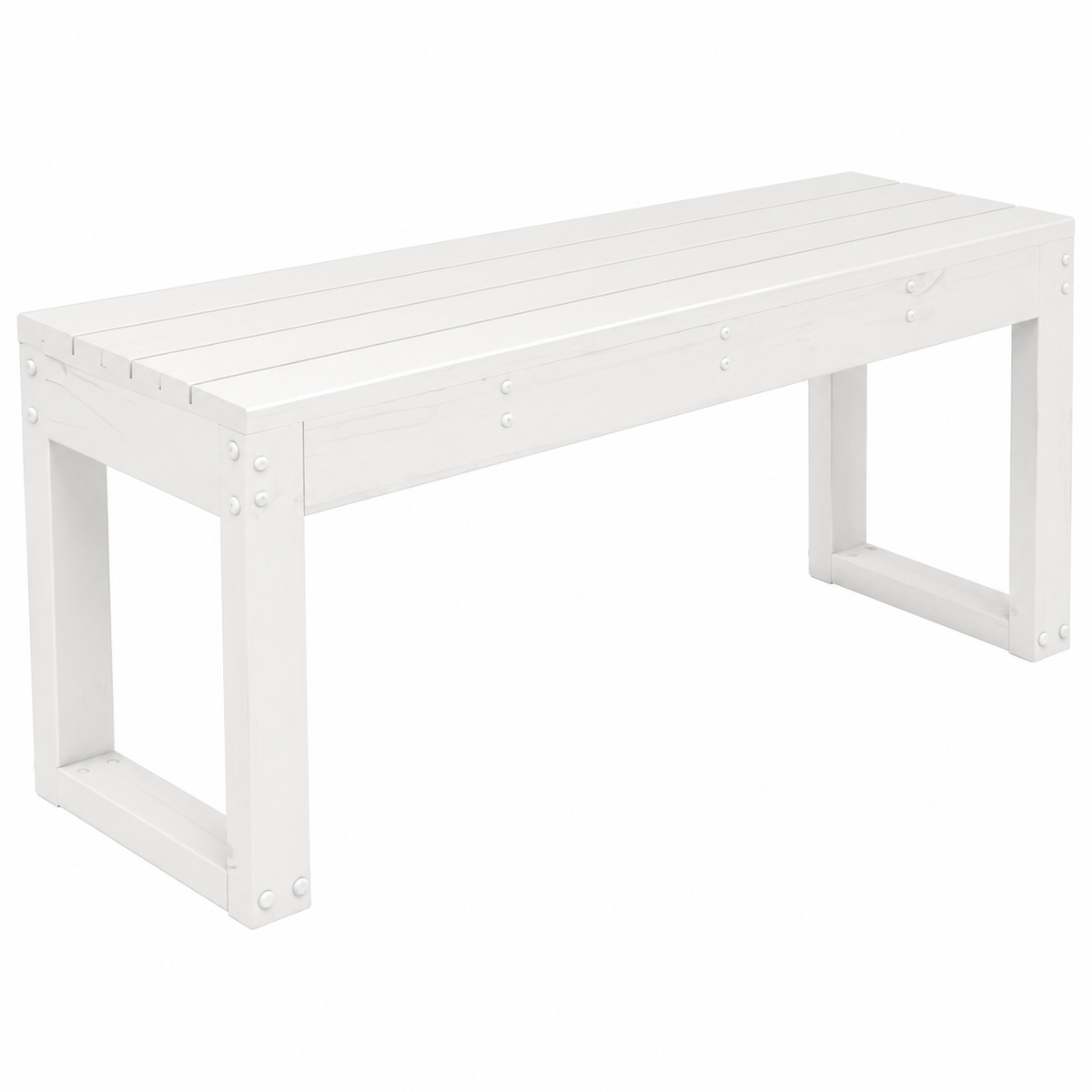 Banc de jardin en bois massif blanc 110x38x45 cm