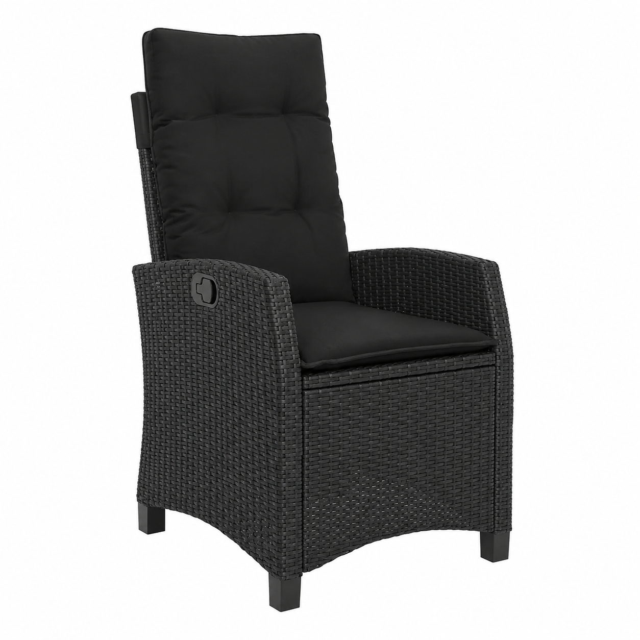 Ensemble de mobilier de jardin avec coussins, 3 pièces, noir