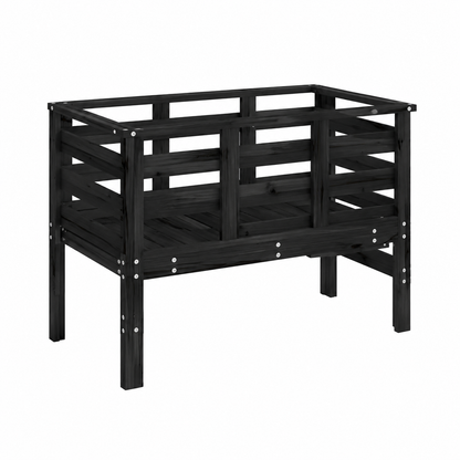 Ensemble de mobilier de jardin 3 pièces en pin massif noir