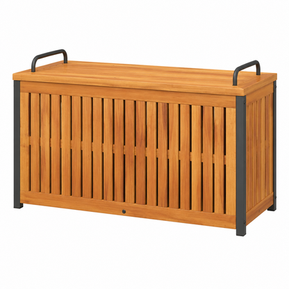 Coffre de Rangement Extérieur en Acacia et Acier