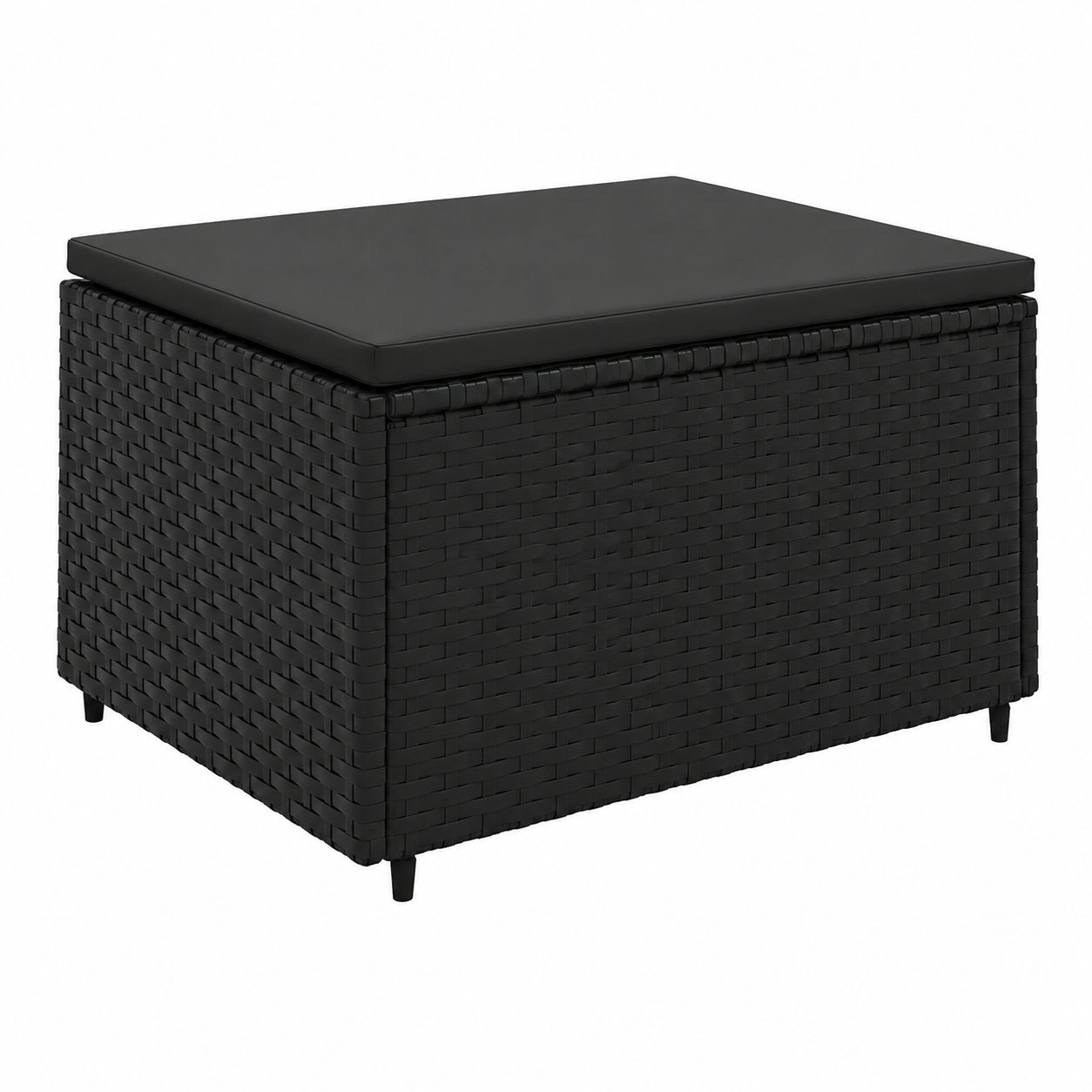 Ensemble de mobilier de jardin 8 pièces avec coussins noirs en résine tressée