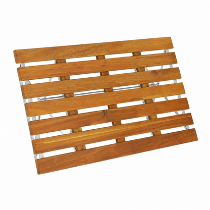 Table de jardin pliante en bois et acier 100x54x71cm