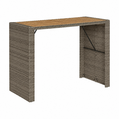 Ensemble de bar de jardin 5 pièces en rotin tressé gris