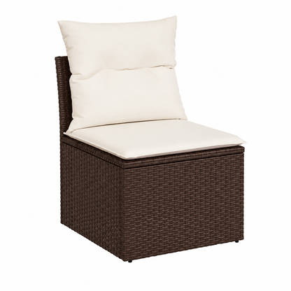 Ensemble mobilier d'extérieur 12 pièces marron en résine