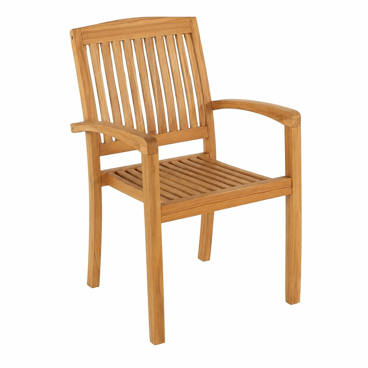 Lot de 4 chaises de jardin empilables avec coussins en teck