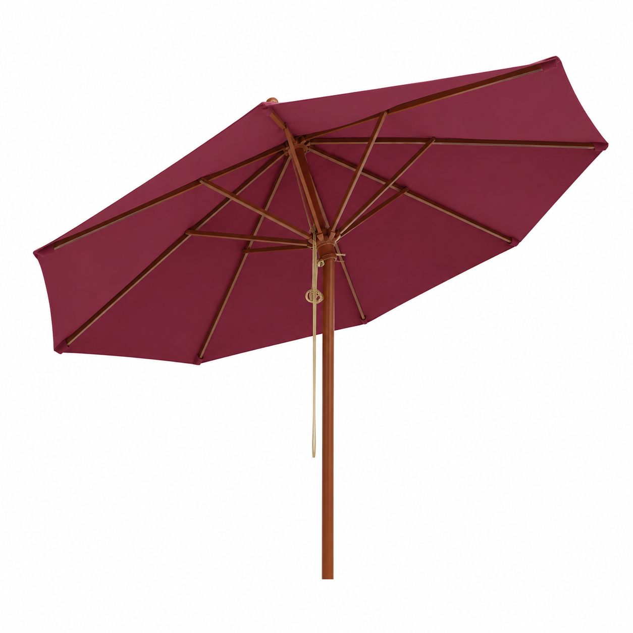 Grand parasol de jardin rouge bordeaux réglable