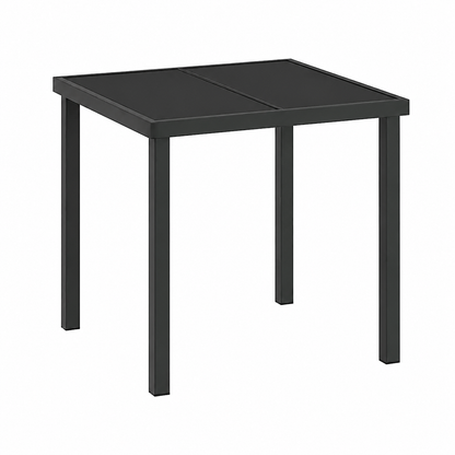 Ensemble de repas extérieur 3 pièces avec coussins en rotin noir